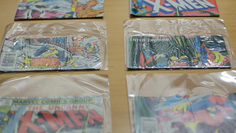 Comic books bagged and boarded