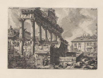 Giovanni Battista Piranesi, Remains of the temple of Concord, Harvard Art Museums, M2869.1.34.1,  https://nrs.harvard.edu/URN-3:HUAM:819287