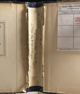a spine lining of a book with writing on it.