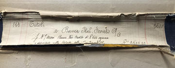 Manuscript waste used as a spine lining.