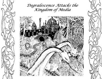A drawing of the 2 headed dragon Degralescence, copied from Michael Casey's 2017 presentation, see notes for citation.