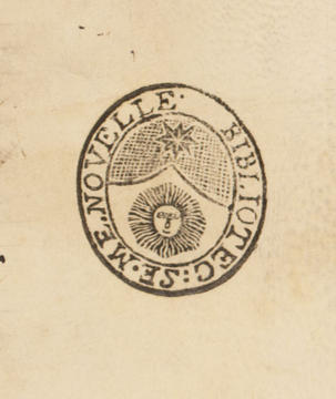 A stamp from the library of Santa Maria Novella in Florence. 