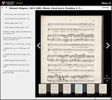 Page-turned image of vocal score of Wagner's Rienzi, page 231