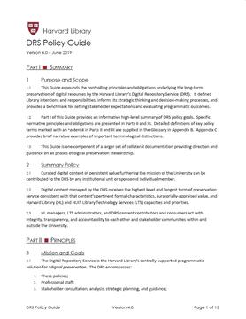 Image of the DRS Policy Guide, version 4