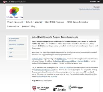 Image of the NDSR website, 2013