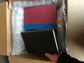 Books packed flat, double stack