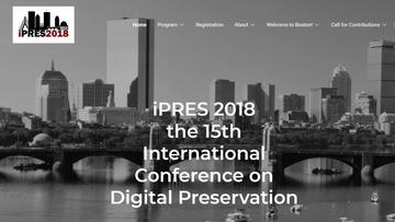 Front page of the iPRES 2018 website