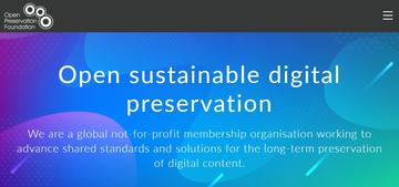 Front page of the Open Preservation Foundation website