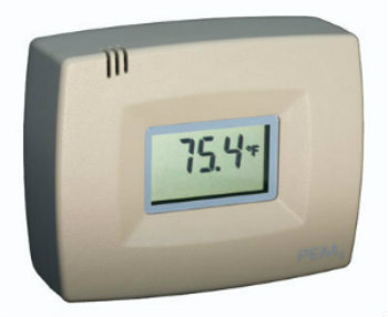A small grey box with a screen showing the temperature. 