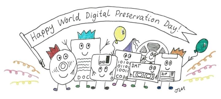 Drawing to celebrate world digital preservation day