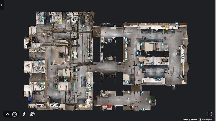 The Floorplan view of the Collections Care Lab. 